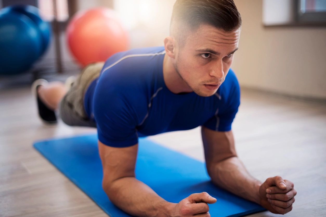 man doing planks