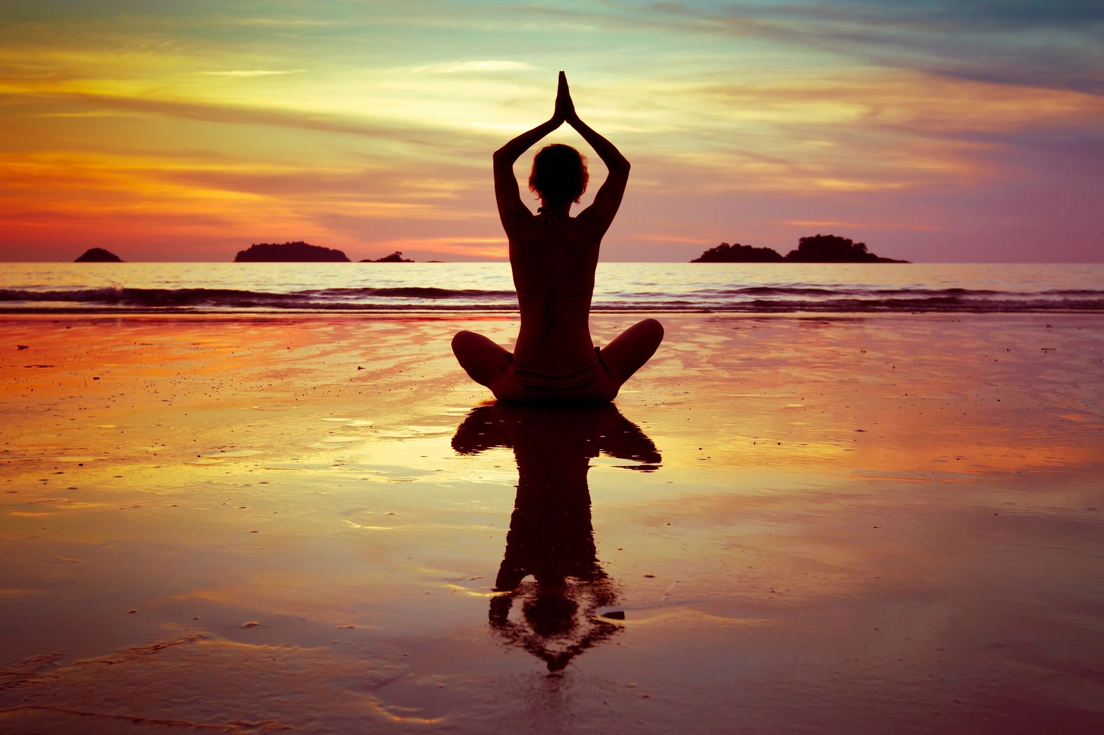 yoga on beach